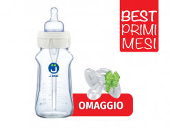 Best Primi Mesi: Biberon in vetro antiotite e anticoliche 260 ml + Succhietto Joy 0-6 m