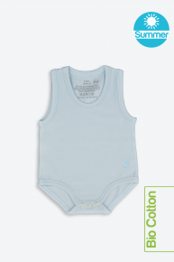 Body neonato estivo cotone biologico azzurro