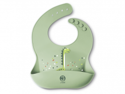 Bavaglino in silicone impermeabile con tasca - Pistacchio