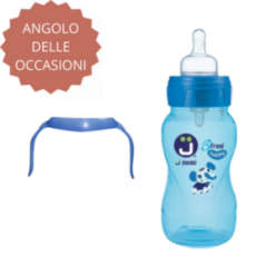 biberon antiotite in plastica - blu