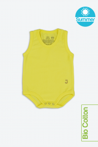 Body neonato estivo fresco cotone biologico giallo