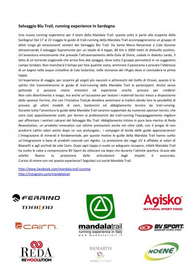 Selvaggio Blu Trail - Comunicato stampa