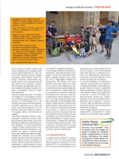 Camminare: "Santiago la sfida del cammino" con le solette Noene