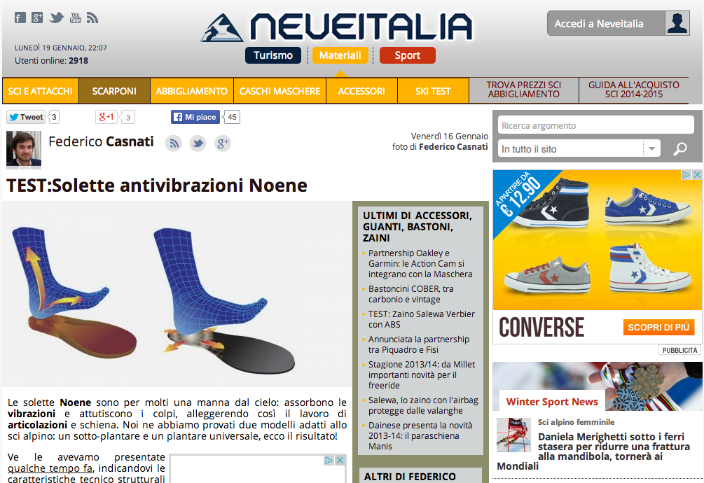 Scopri il test condotto dalla rivista online NeveItalia nel mondo dello sci.