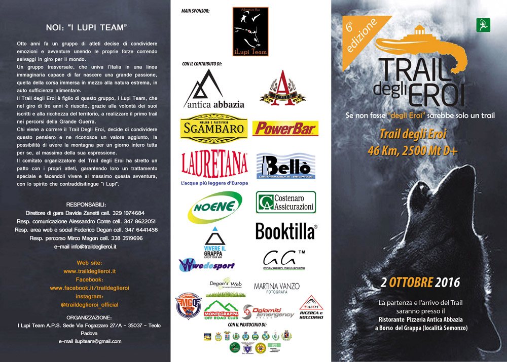 6 edizione dell`evento Trail degli Eroi